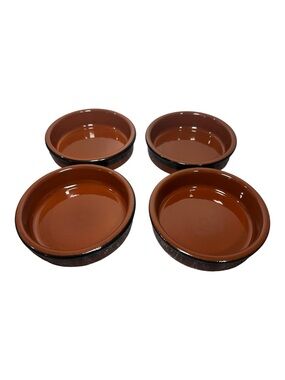 Set of 4 CERMER Ramekins Terracotta Pottery Baking Creme Brûlée Dessert Dish